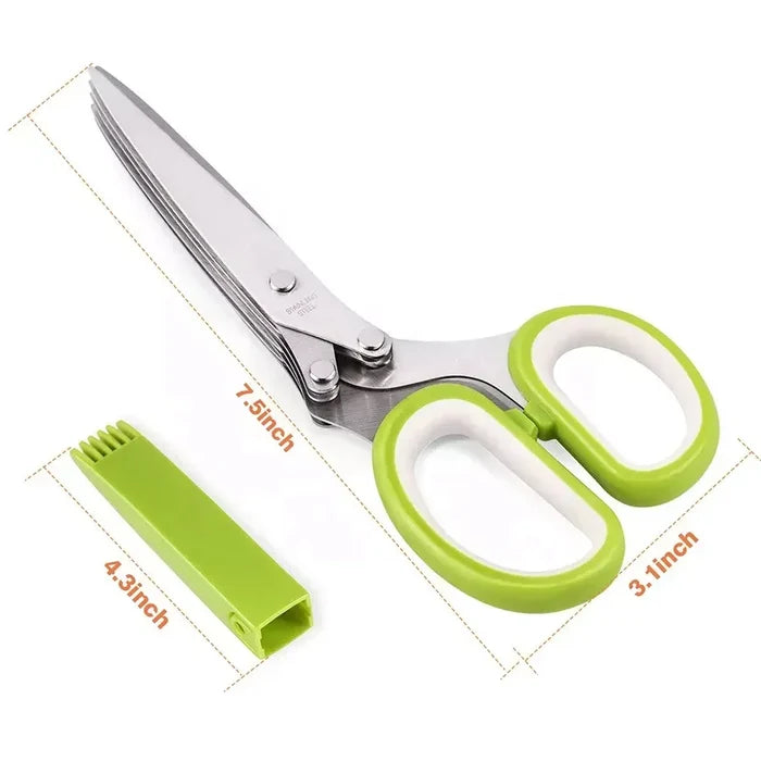 Hot Selling Stainless Steel Kitchen Scissors 5 Blades Herb Scissors