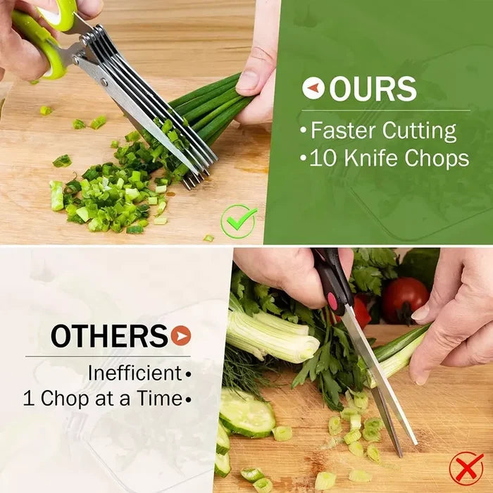 Hot Selling Stainless Steel Kitchen Scissors 5 Blades Herb Scissors