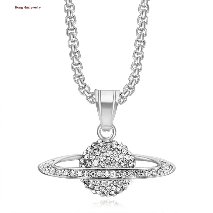 Iced Gold Pendant with Pear Zircon Design