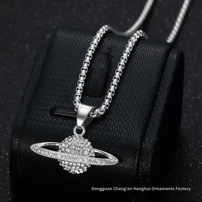 Iced Gold Pendant with Pear Zircon Design