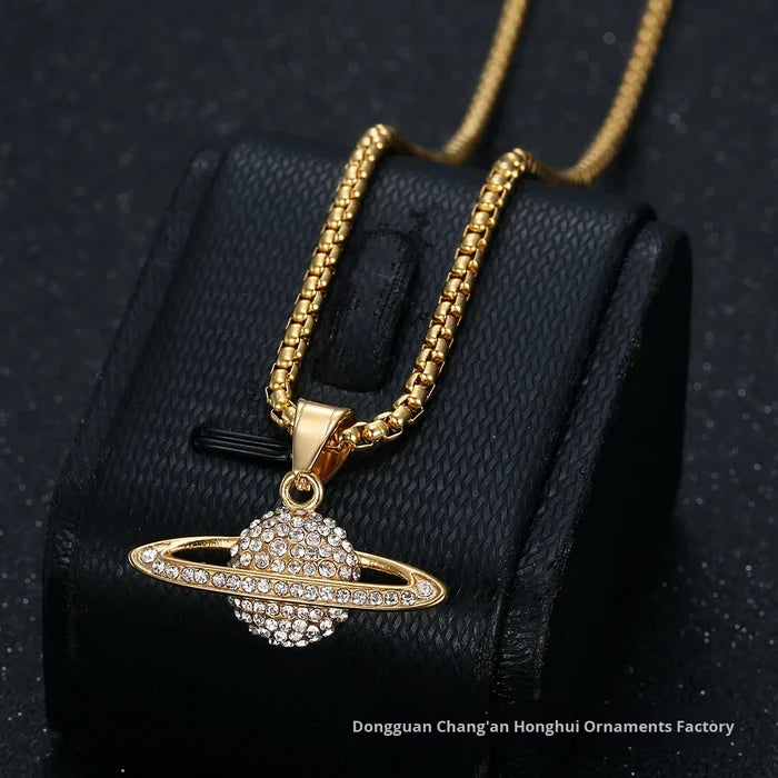 Iced Gold Pendant with Pear Zircon Design