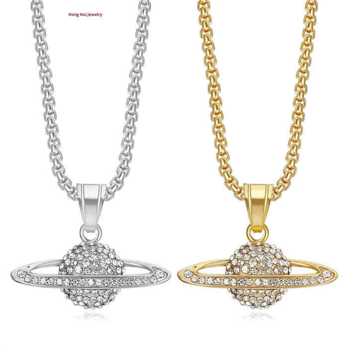 Iced Gold Pendant with Pear Zircon Design