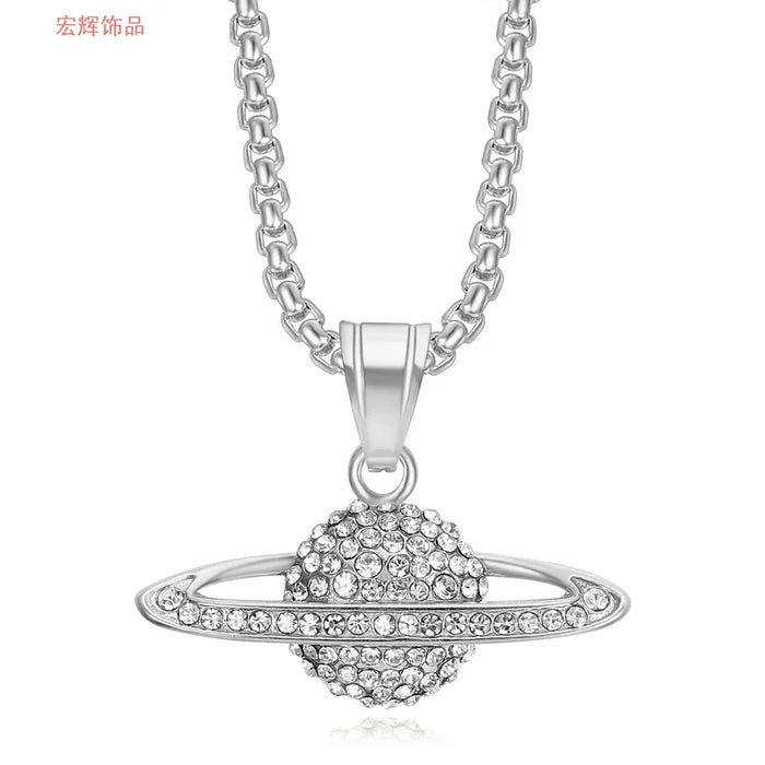 Iced Gold Pendant with Pear Zircon Design