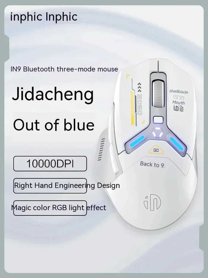 INPHIC 10000 DPI PAW3325 Three Mode BT Wireless Mouse for PC Gamer