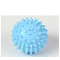 Blue spiky dog chew toy with paw print, durable pet accessory for interactive play