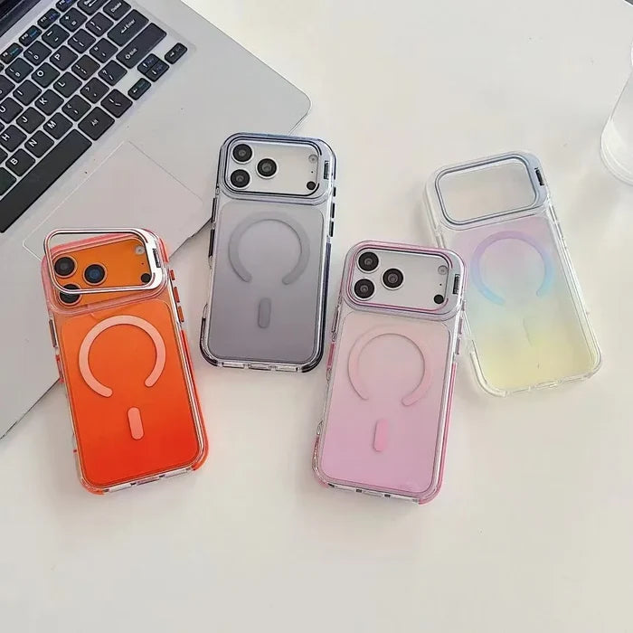 Invisible Lens Bracket Transparent Color Gradient PC TPU Shockproof Case