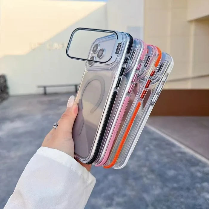 Invisible Lens Bracket Transparent Color Gradient PC TPU Shockproof Case