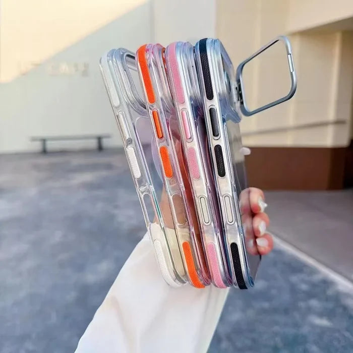 Invisible Lens Bracket Transparent Color Gradient PC TPU Shockproof Case