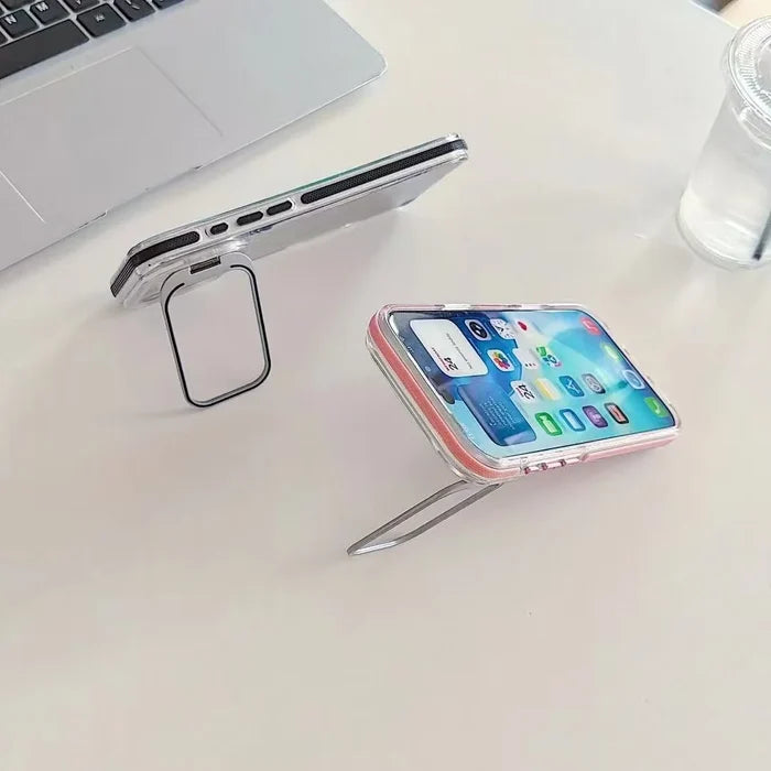 Invisible Lens Bracket Transparent Color Gradient PC TPU Shockproof Case