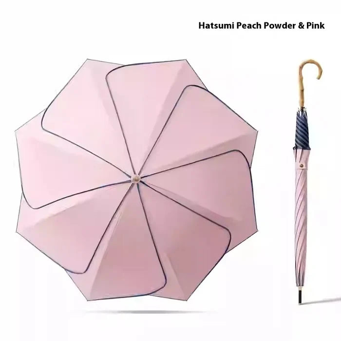 Japanese Style Automatic Wind-resistant Petal Lotus Black Glue Sunscreen Umbrella