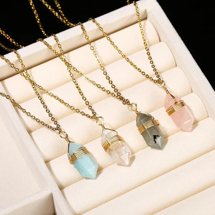 JD GEMS Hexagonal Crystal Necklace
