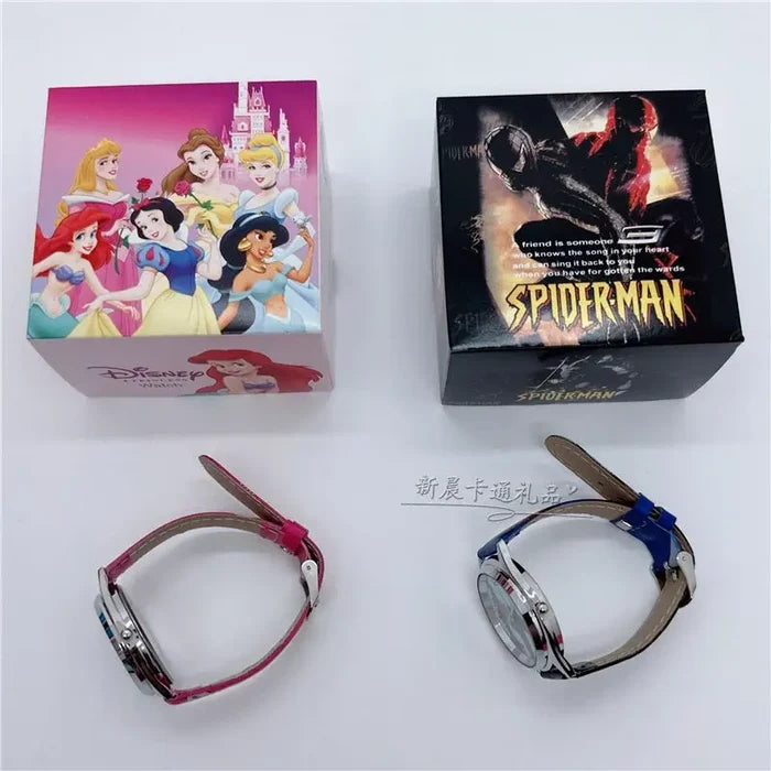 Kids Cartoon Quartz Watch with Leather Band