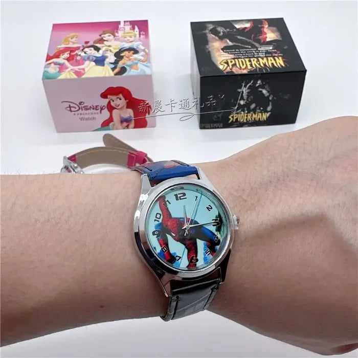 Kids Cartoon Quartz Watch with Leather Band