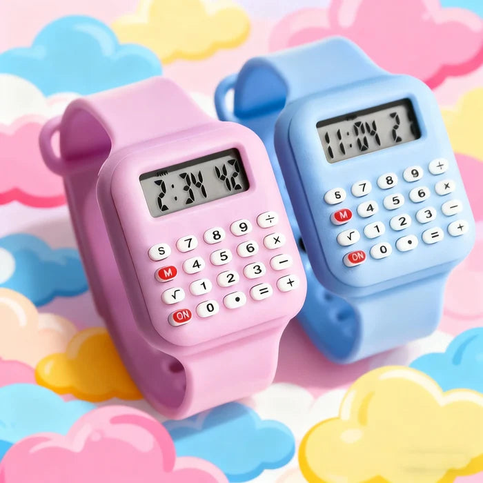 Kids Multifunctional LED Calculator Watch