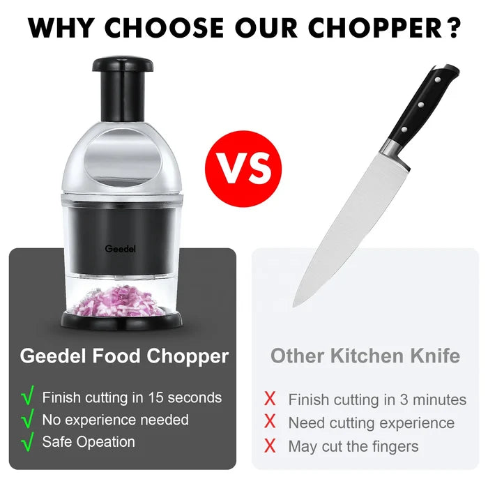 Kitchen Food Onion Chopper Shredder Cutter Hand Slap Food Quick