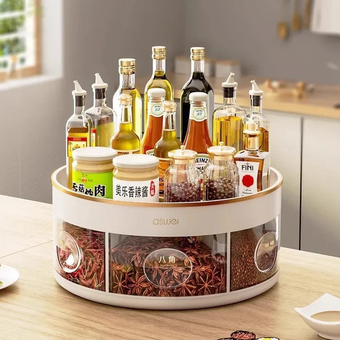 Kitchen Storage Rack, Storage Box, Rotating Seasoning Rack,