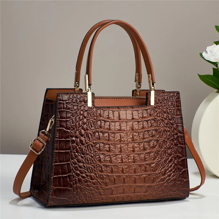 Ladies Handbag New Fashion Crocodile Pattern Handbag Large