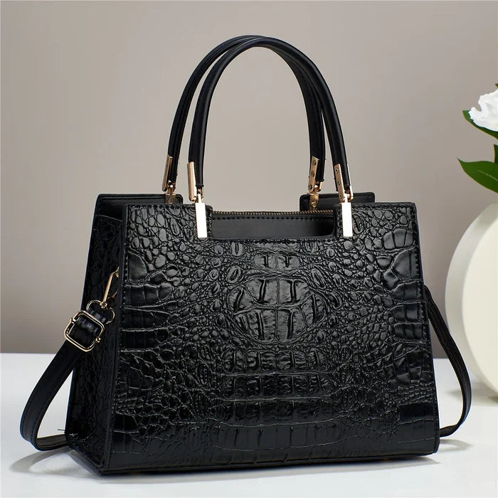 Ladies Handbag New Fashion Crocodile Pattern Handbag Large