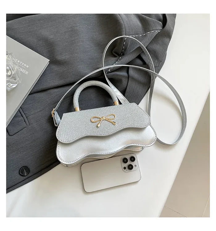 Lady Women's Fashion Bow Knot PU Leather Crossbody Shoulder Bag