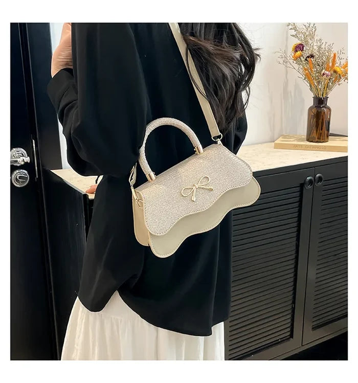 Lady Women's Fashion Bow Knot PU Leather Crossbody Shoulder Bag