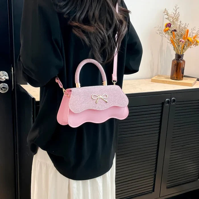 Lady Women's Fashion Bow Knot PU Leather Crossbody Shoulder Bag