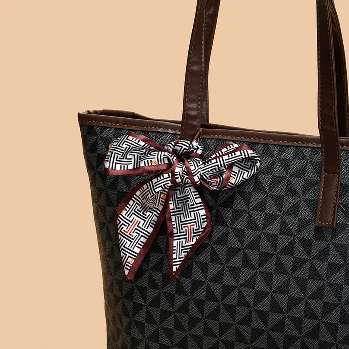 Large Capacity Fashion Printed Women's PU Single Strap Shoulder Tote