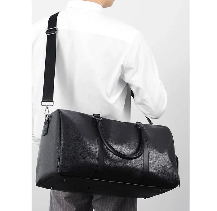 Large Capacity PU Leather Duffle Tote Bag