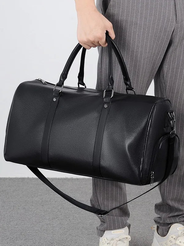 Large Capacity PU Leather Duffle Tote Bag