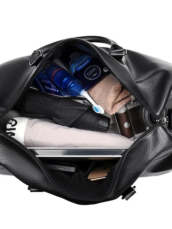 Large Capacity PU Leather Duffle Tote Bag