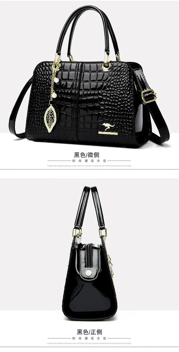 Large Capacity Shoulder Bag Handbag Grain Fashion Bags for Ladies