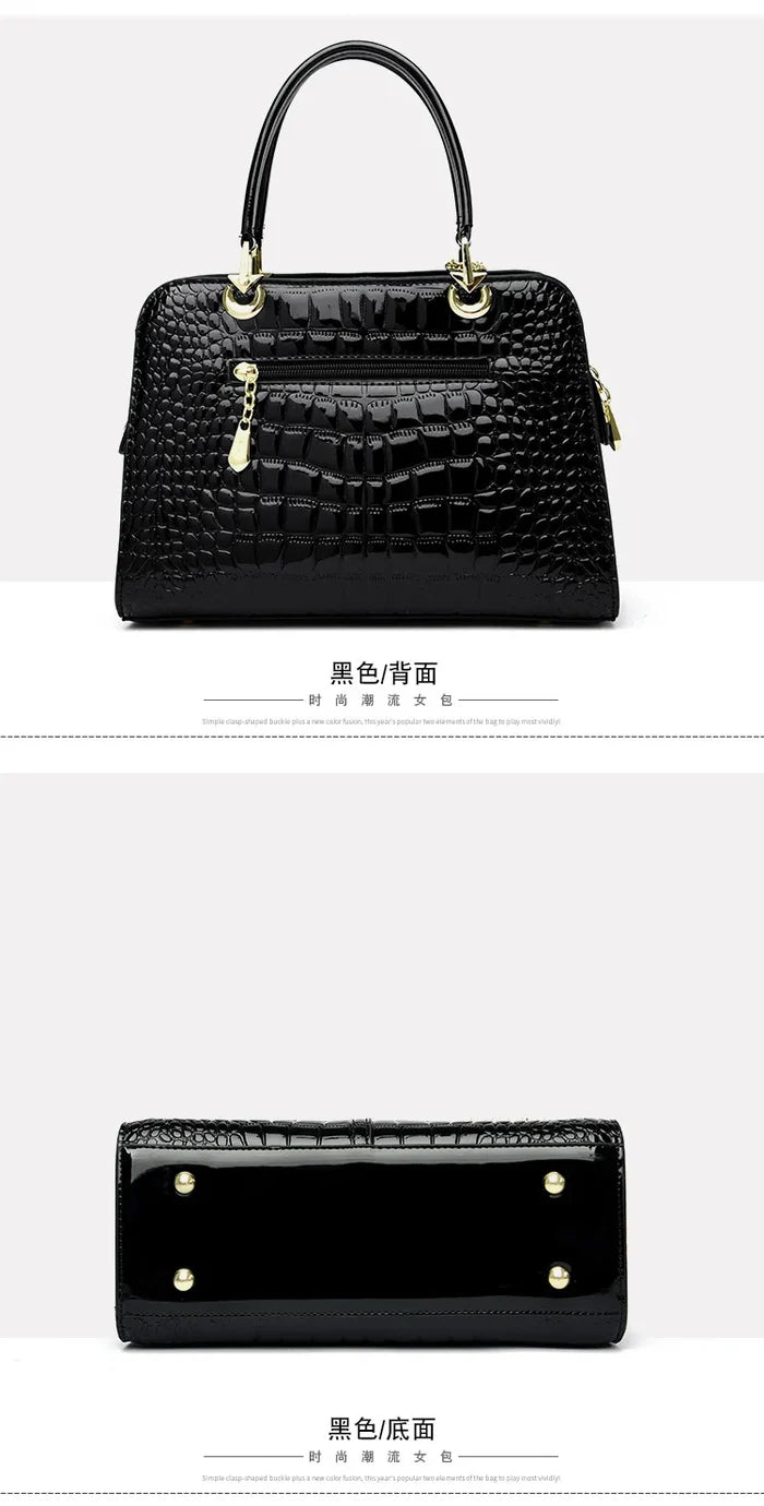 Large Capacity Shoulder Bag Handbag Grain Fashion Bags for Ladies