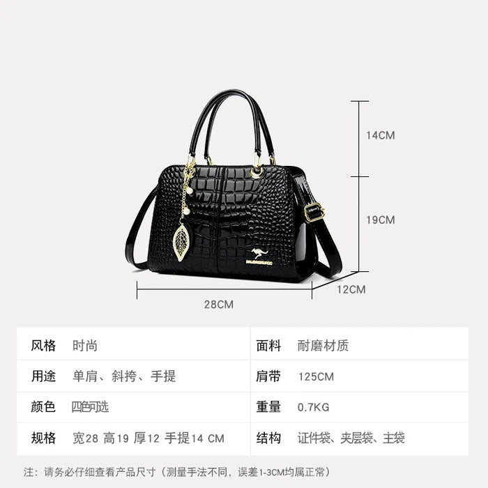 Large Capacity Shoulder Bag Handbag Grain Fashion Bags for Ladies