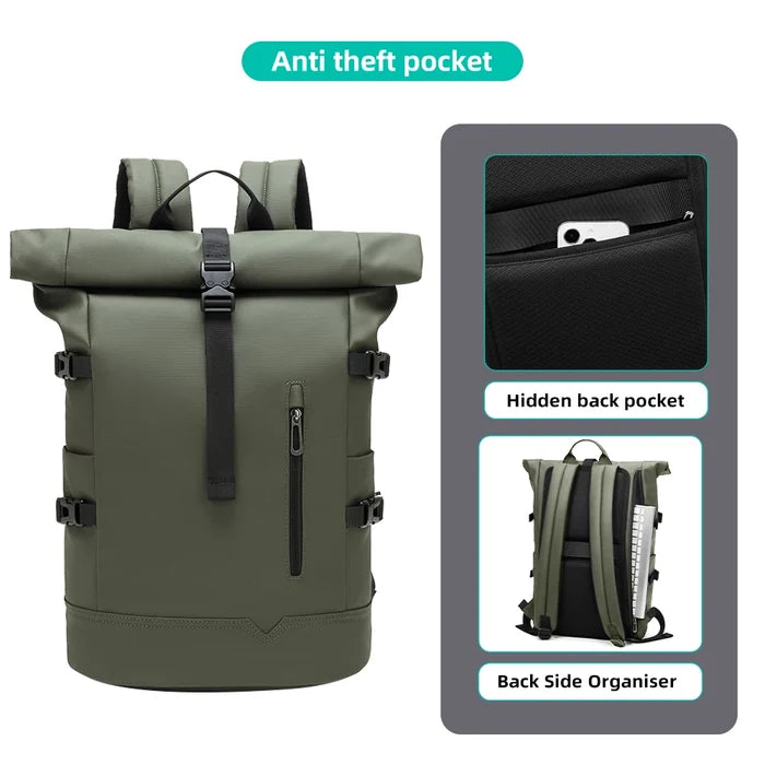 Large Capacity Waterproof Roll Top Backpack