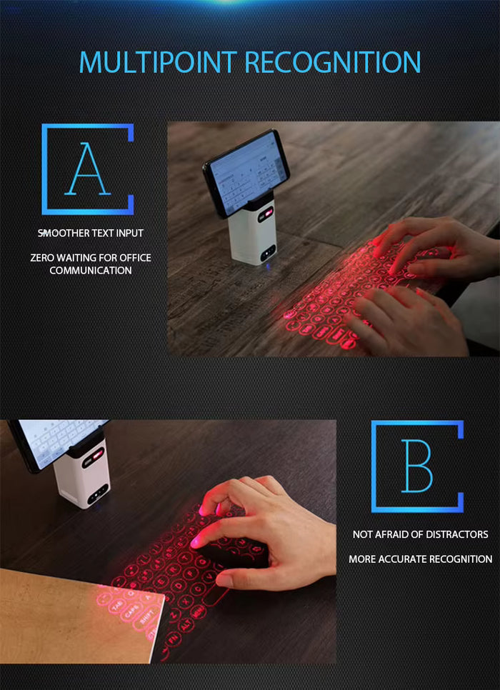 LaserType Virtual Keyboard – Portable Laser Projection Wireless Keyboard