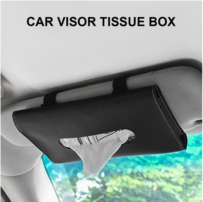 Leather Tissue Holder – Sun Visor Hanging Car Tissue Organizer
