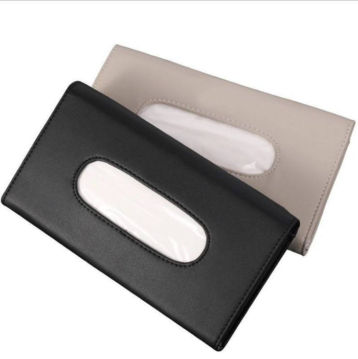 Leather Tissue Holder – Sun Visor Hanging Car Tissue Organizer