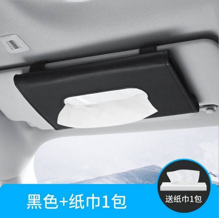 Leather Tissue Holder – Sun Visor Hanging Car Tissue Organizer