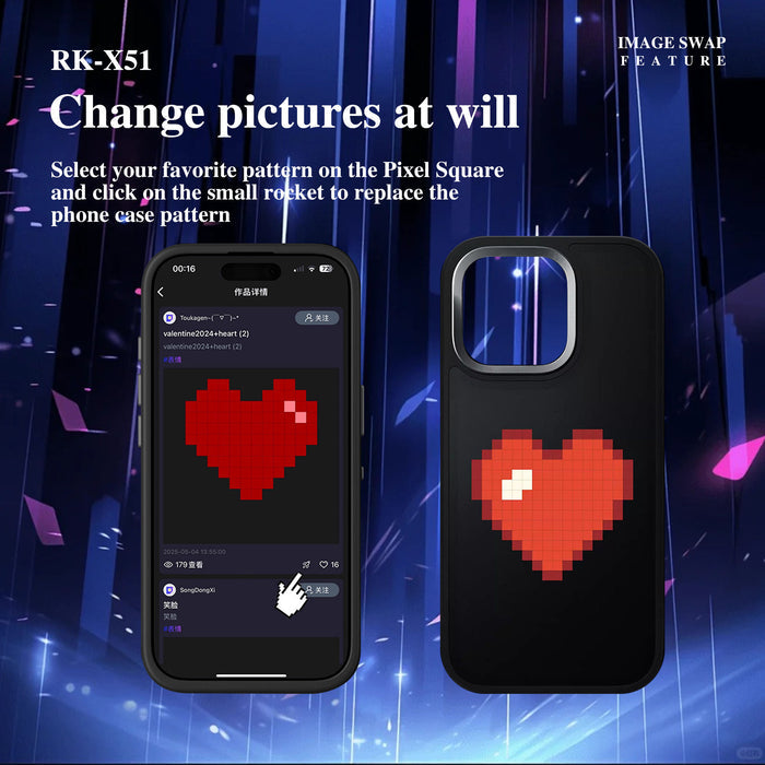 LED Screen DIY Phone Case – BT Transmission, Full Coverage for Smartphones