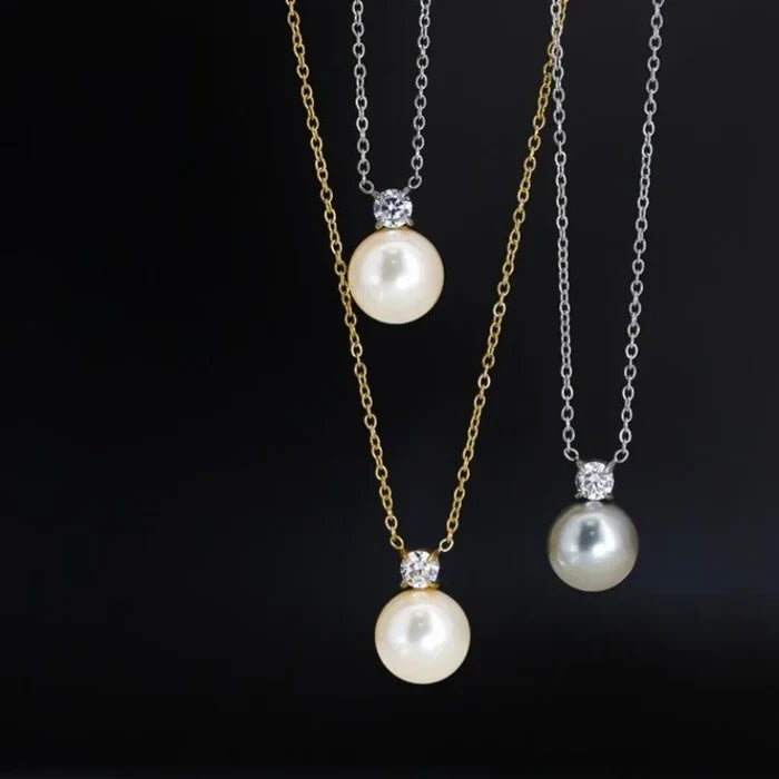 Lincy 18K Gold Plated Pearl Zirconia Necklace for Women