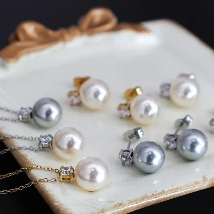 Lincy 18K Gold Plated Pearl Zirconia Necklace for Women