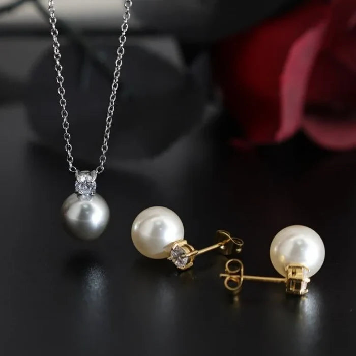 Lincy 18K Gold Plated Pearl Zirconia Necklace for Women