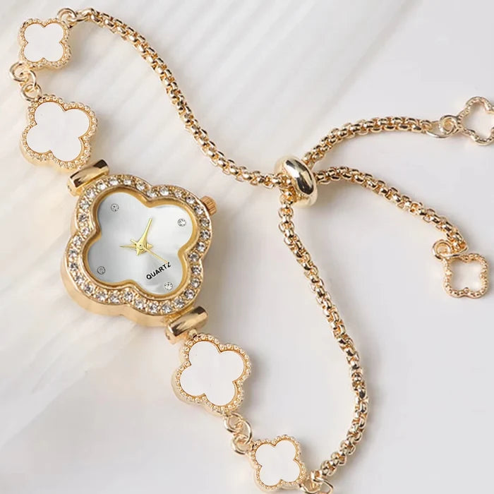 LUCKYFOX Women's Quartz Watch - Luxury Clover Design