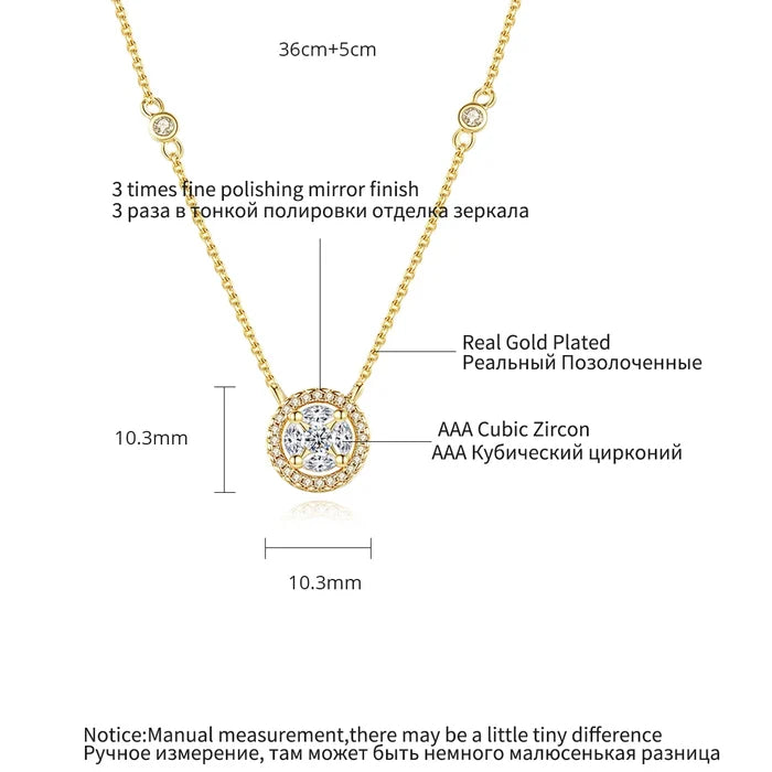 LUOTEEMI Gold-Plated Cubic Zircon Necklace