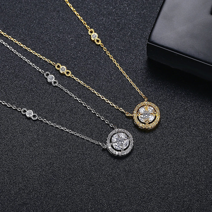 LUOTEEMI Gold-Plated Cubic Zircon Necklace