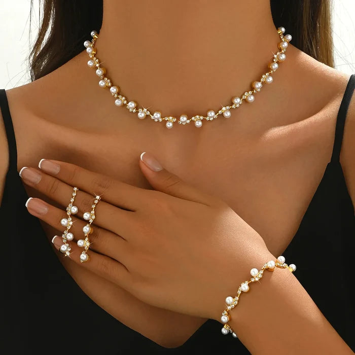G217+483 gold pearl three-piece set