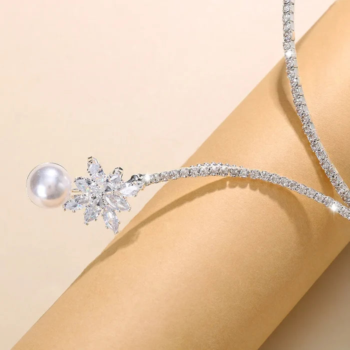 Luxurious Vintage Pearl & Zircon Choker Necklace