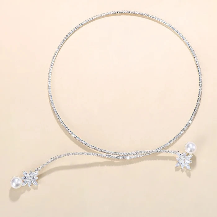Luxurious Vintage Pearl & Zircon Choker Necklace