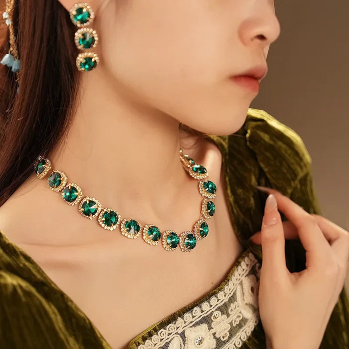 alloy jewellery set / Green