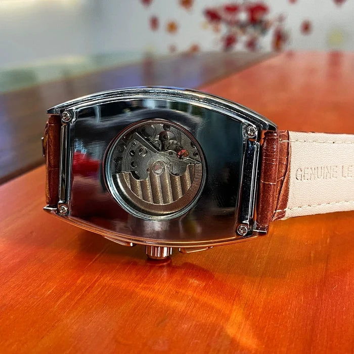 Luxury Automatic Moon Phase Skeleton Watch