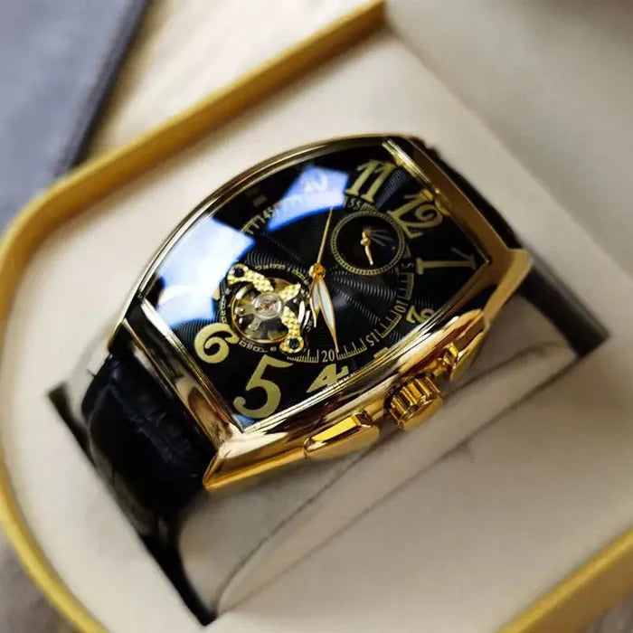 Luxury Automatic Moon Phase Skeleton Watch